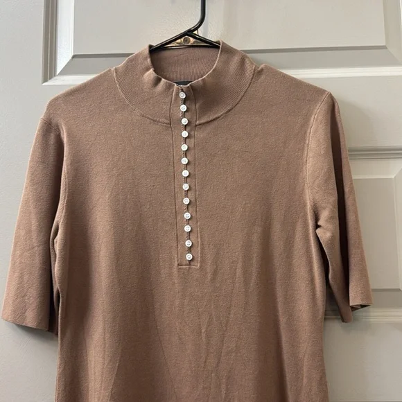 Theory Women's Tan Cardigan Sweater Dress - Picture 3 of 3